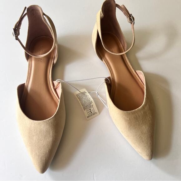 Old Navy Women's Pointy Toe Low Heel Ankle Strap Flats Desert Floor Sz 8 - Picture 1 of 13